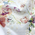 100% Polyester gewebt Blumendruck Chiffon Stickerei Stoff